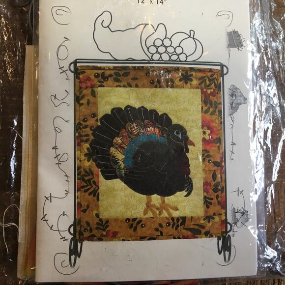 Patch Abilities Thanksgiving Turkey November Mini Quilt Wall Hanging 12” x 14” - Picture 2 of 3
